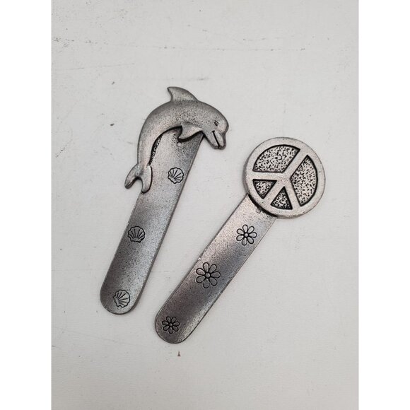 Peace Bookmark - dolphin BookMark - Peace Symbol Bookmark Handmade Metal - Picture 3 of 10